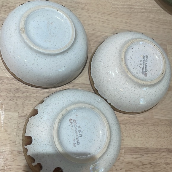 Vintage set of 6 mid century pfaltzgraph country time drip glaze small bowls - Picture 6 of 7